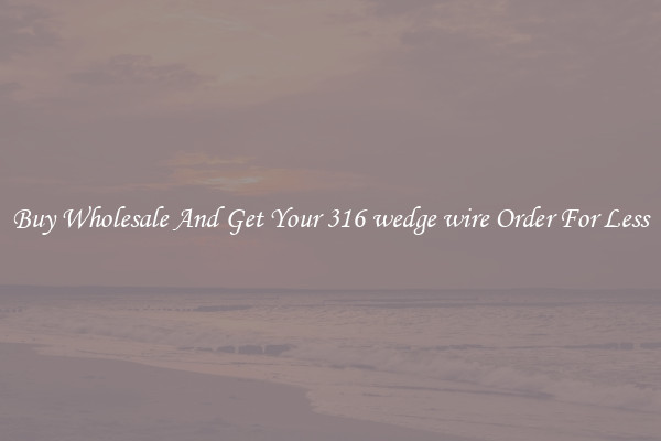 Buy Wholesale And Get Your 316 wedge wire Order For Less
