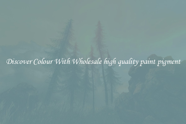 Discover Colour With Wholesale high quality paint pigment