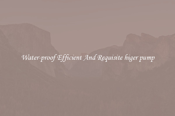 Water-proof Efficient And Requisite higer pump