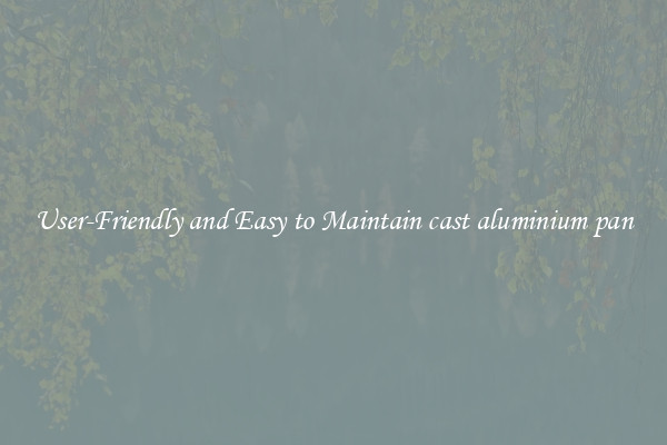 User-Friendly and Easy to Maintain cast aluminium pan