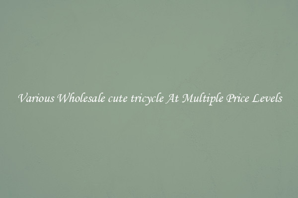 Various Wholesale cute tricycle At Multiple Price Levels