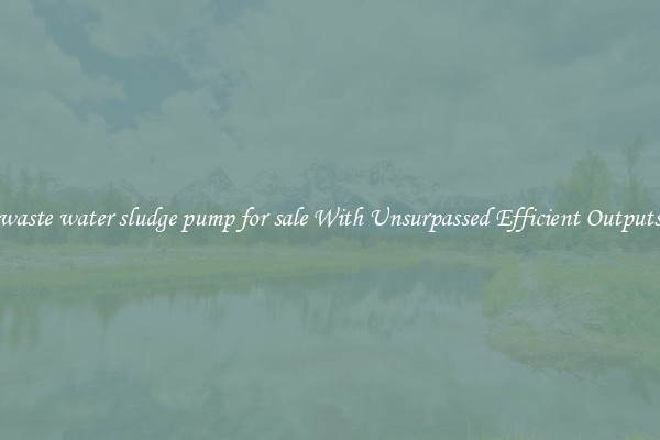 waste water sludge pump for sale With Unsurpassed Efficient Outputs