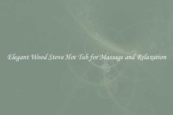 Elegant Wood Stove Hot Tub for Massage and Relaxation
