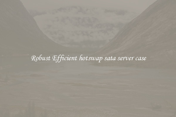 Robust Efficient hotswap sata server case