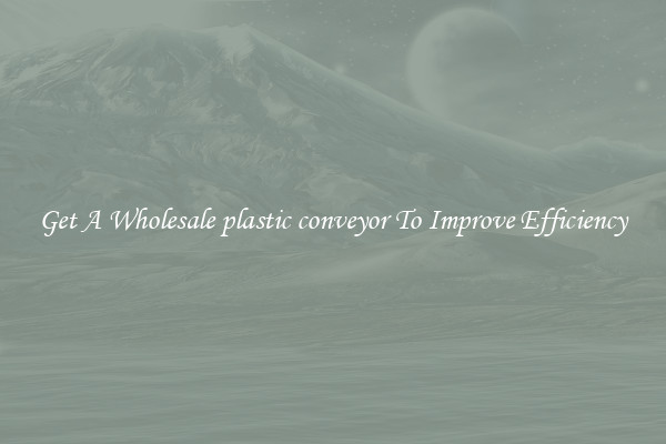 Get A Wholesale plastic conveyor To Improve Efficiency